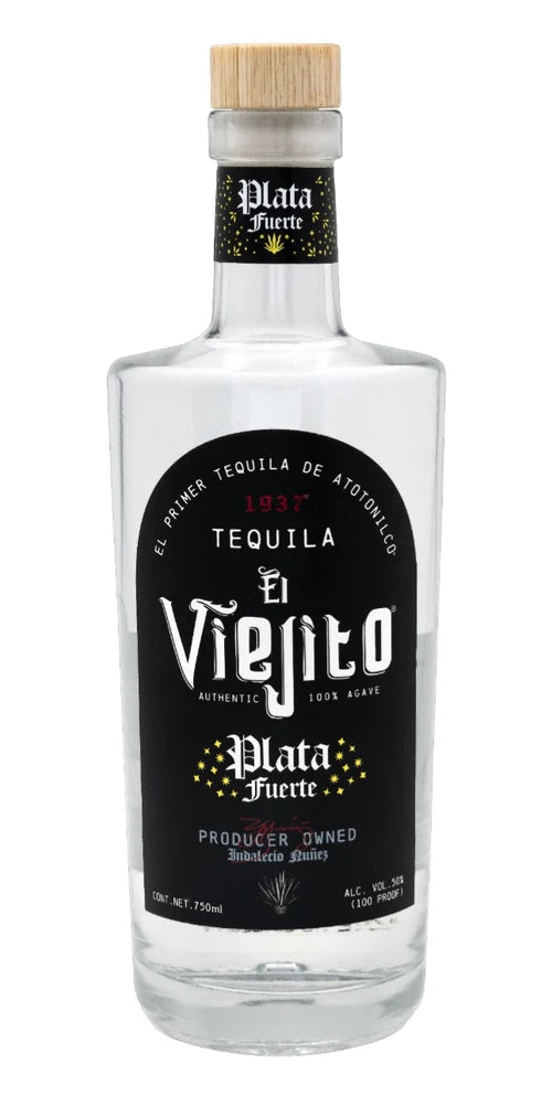 El viejito plata Fuerte 750 ml 50%ABV